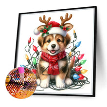 Load image into Gallery viewer, Santa Hat Puppy 30*30CM (canvas) Full Round Drill Diamond Painting
