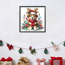 Load image into Gallery viewer, Santa Hat Puppy 30*30CM (canvas) Full Round Drill Diamond Painting
