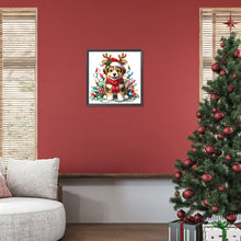 Load image into Gallery viewer, Santa Hat Puppy 30*30CM (canvas) Full Round Drill Diamond Painting
