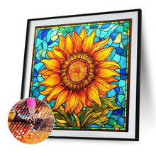 Load image into Gallery viewer, Sunflower Glass Painting 40*40CM (canvas) Full AB Round Drill Diamond Painting
