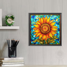 Load image into Gallery viewer, Sunflower Glass Painting 40*40CM (canvas) Full AB Round Drill Diamond Painting
