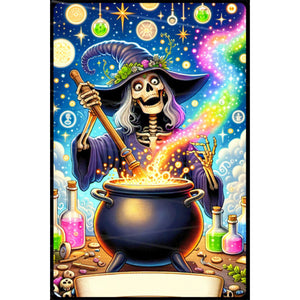 Skeleton Witch Brewing Medicine 40*60CM (canvas) Full AB Round Drill Diamond Painting