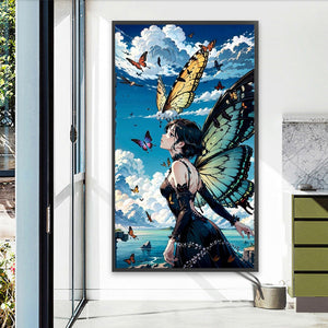 Butterfly Girl 40*70CM (canvas) Full AB Round Drill Diamond Painting