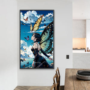 Butterfly Girl 40*70CM (canvas) Full AB Round Drill Diamond Painting