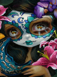 Day Of The Dead Big Eyes Girl 30*40CM (canvas) Full Round Drill Diamond Painting