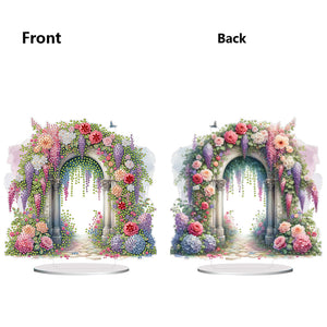 Acrylic Special Shaped Flower Arch Diamond Painting Desktop Decorations for Home