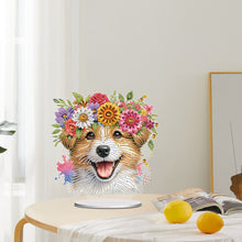 Load image into Gallery viewer, Acrylic Special Shaped Flower Puppy Diamond Painting Desktop Decoration for Home
