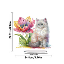 Load image into Gallery viewer, Acrylic Special Shaped Flower Cat Diamond Painting Desktop Decorations for Home
