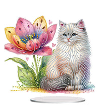 Load image into Gallery viewer, Acrylic Special Shaped Flower Cat Diamond Painting Desktop Decorations for Home
