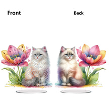 Load image into Gallery viewer, Acrylic Special Shaped Flower Cat Diamond Painting Desktop Decorations for Home
