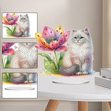 Load image into Gallery viewer, Acrylic Special Shaped Flower Cat Diamond Painting Desktop Decorations for Home
