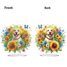 Load image into Gallery viewer, Acrylic Special Shaped Sunflower Puppy DIY Diamond Painting Desktop Decorations
