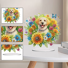 Load image into Gallery viewer, Acrylic Special Shaped Sunflower Puppy DIY Diamond Painting Desktop Decorations
