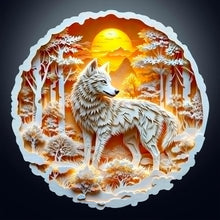 Load image into Gallery viewer, Sunset Wolf 30*30CM (canvas) Full Round Drill Diamond Painting
