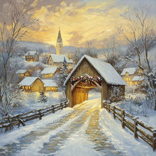 Load image into Gallery viewer, Snow Village 30*30CM (canvas) Full Round Drill Diamond Painting
