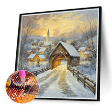 Load image into Gallery viewer, Snow Village 30*30CM (canvas) Full Round Drill Diamond Painting
