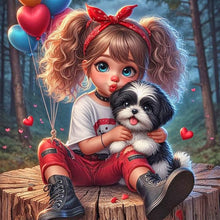 Load image into Gallery viewer, Cute Big Eyes Girl 40*40CM (canvas) Full Round Drill Diamond Painting
