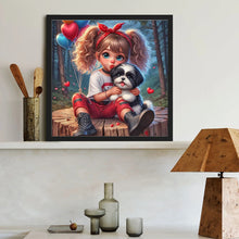 Load image into Gallery viewer, Cute Big Eyes Girl 40*40CM (canvas) Full Round Drill Diamond Painting
