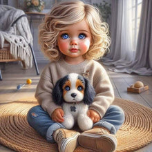 Load image into Gallery viewer, Cute Big Eyes Girl 40*40CM (canvas) Full Round Drill Diamond Painting
