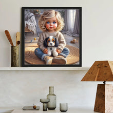 Load image into Gallery viewer, Cute Big Eyes Girl 40*40CM (canvas) Full Round Drill Diamond Painting
