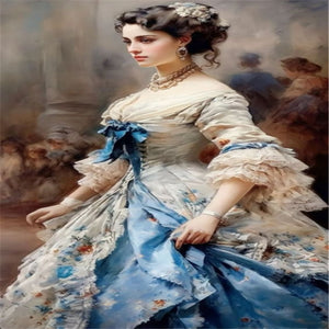 Prom Dress Girl 40*70CM (canvas) Full AB Round Drill Diamond Painting