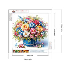 Load image into Gallery viewer, Colorful Flowers In The Basket 30*30CM (canvas) Partial Special-Shaped Drill Diamond Painting
