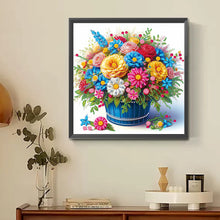 Load image into Gallery viewer, Colorful Flowers In The Basket 30*30CM (canvas) Partial Special-Shaped Drill Diamond Painting
