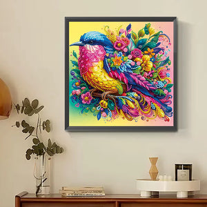 Colorful Birds And Flowers 30*30CM (canvas) Partial Special-Shaped Drill Diamond Painting