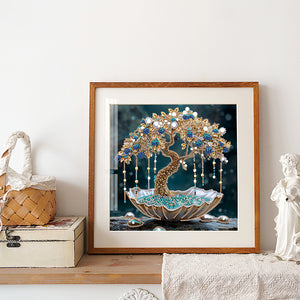 Crystal Retro Tree 30*30CM (canvas) Partial Special-Shaped Drill Diamond Painting