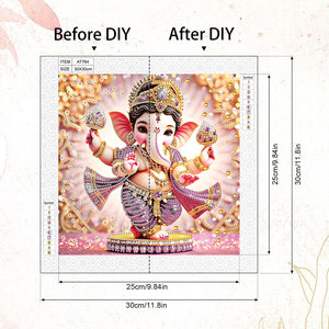 Ganesha Religion 30*30CM (canvas) Partial Special-Shaped Drill Diamond Painting
