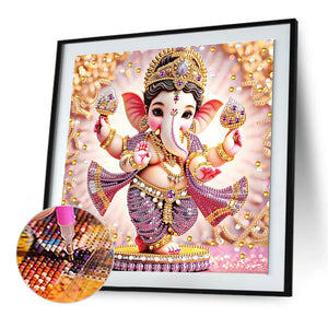 Ganesha Religion 30*30CM (canvas) Partial Special-Shaped Drill Diamond Painting
