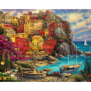 Town Port 50*40CM (canvas) Full Square Drill Diamond Painting