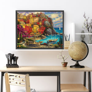Town Port 50*40CM (canvas) Full Square Drill Diamond Painting