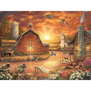 Rural House 40*30CM (canvas) Full Square Drill Diamond Painting