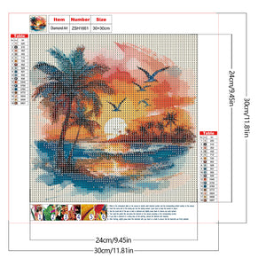 Coconut Beach 30*30CM (canvas) Full Round Drill Diamond Painting