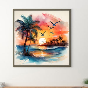 Coconut Beach 30*30CM (canvas) Full Round Drill Diamond Painting