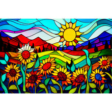 Load image into Gallery viewer, Stained Glass Sunflower Yamada 60*40CM (canvas) Full Round Drill Diamond Painting
