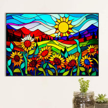 Load image into Gallery viewer, Stained Glass Sunflower Yamada 60*40CM (canvas) Full Round Drill Diamond Painting
