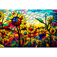 Load image into Gallery viewer, Stained Glass Sunflower Field 60*40CM (canvas) Full Round Drill Diamond Painting
