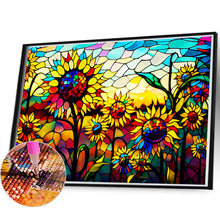 Load image into Gallery viewer, Stained Glass Sunflower Field 60*40CM (canvas) Full Round Drill Diamond Painting
