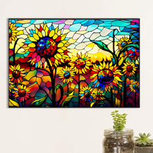 Load image into Gallery viewer, Stained Glass Sunflower Field 60*40CM (canvas) Full Round Drill Diamond Painting
