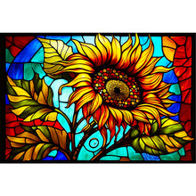 Load image into Gallery viewer, Stained Glass Sunflower 60*40CM (canvas) Full Round Drill Diamond Painting
