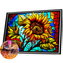 Load image into Gallery viewer, Stained Glass Sunflower 60*40CM (canvas) Full Round Drill Diamond Painting
