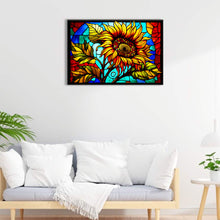 Load image into Gallery viewer, Stained Glass Sunflower 60*40CM (canvas) Full Round Drill Diamond Painting
