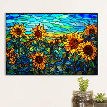 Load image into Gallery viewer, Stained Glass Sunflower Bush 60*40CM (canvas) Full Round Drill Diamond Painting
