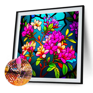 Stained Glass Osmanthus 40*40CM (canvas) Full Round Drill Diamond Painting