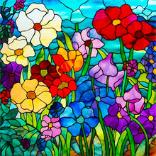 Load image into Gallery viewer, Stained Glass Small Flower Bush 40*40CM (canvas) Full Round Drill Diamond Painting
