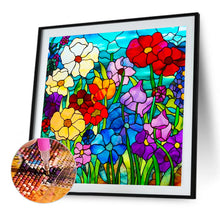 Load image into Gallery viewer, Stained Glass Small Flower Bush 40*40CM (canvas) Full Round Drill Diamond Painting
