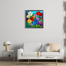 Load image into Gallery viewer, Stained Glass Small Flower Bush 40*40CM (canvas) Full Round Drill Diamond Painting
