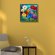 Load image into Gallery viewer, Stained Glass Small Flower Bush 40*40CM (canvas) Full Round Drill Diamond Painting
